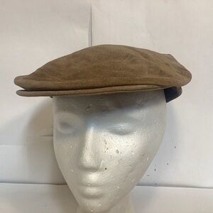 L.L. Bean Vintage Leather Hand Tailored Newsboy Hat Mens Size Medium made in USA